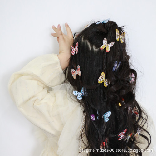 African Kids Children Colorful Butterfly Cuffs Loc Jewelry Hair Beads For Dreadlock Braiding Hair Extension